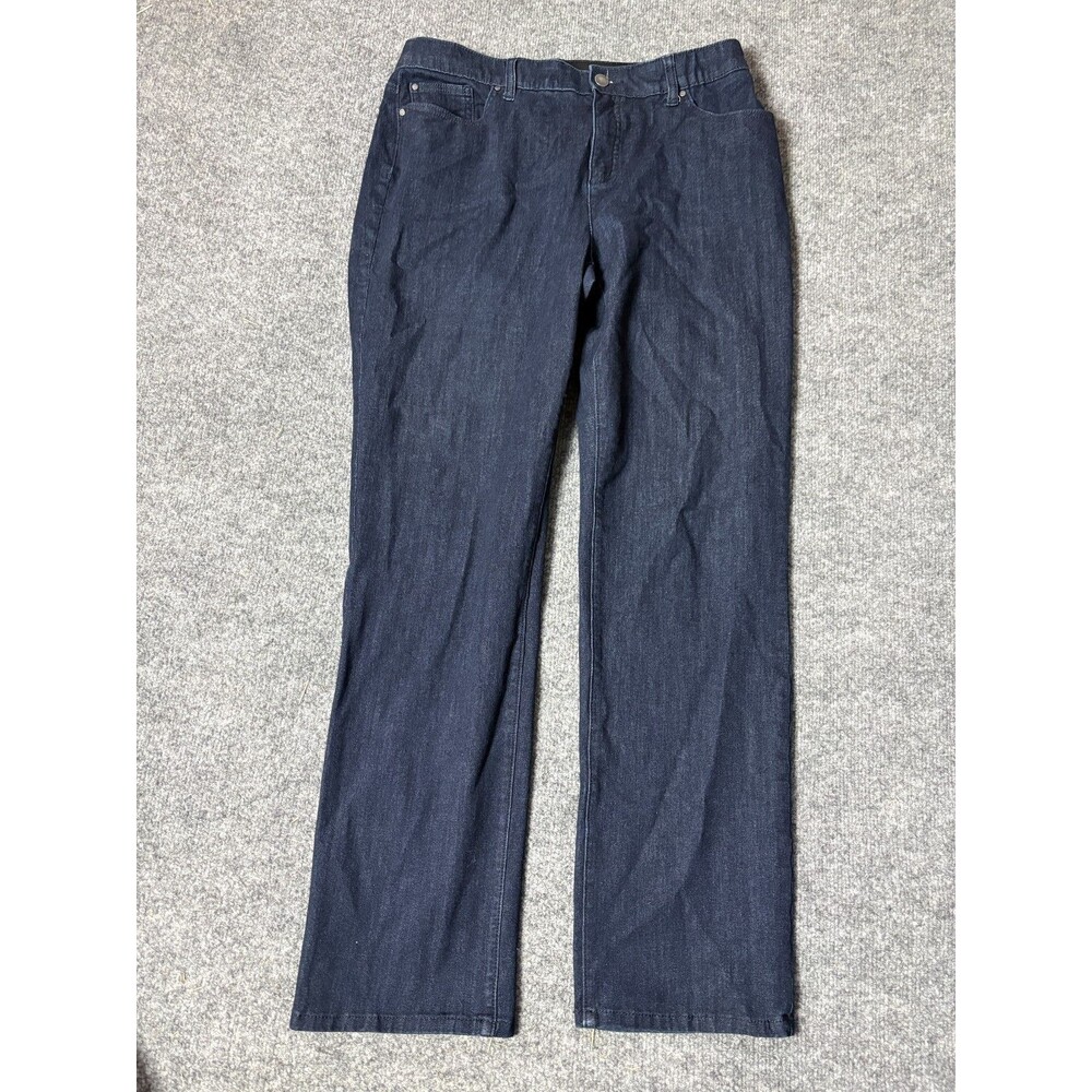Chicos Fabulously Slimming Jeans Womens Size 1 Reg Dark Wash Stretch Waist